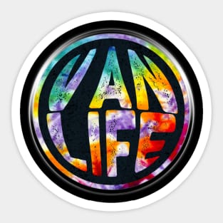 Van Life Tie Dye Circle Distressed - Van Dweller Lifestyle Nation Sticker